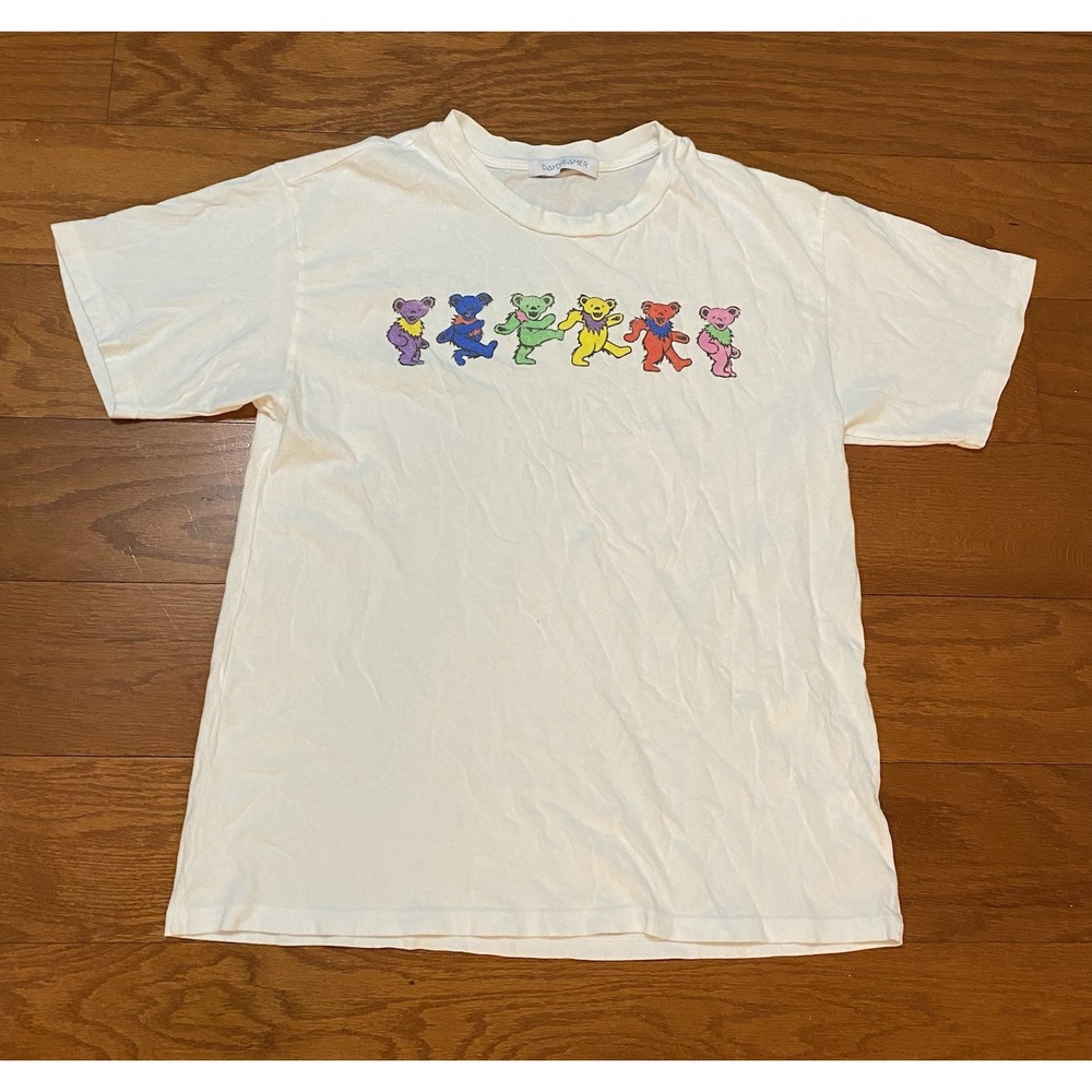 Daydreamer Grateful Dead Dancing Bears White T Shirt Made in USA Medium